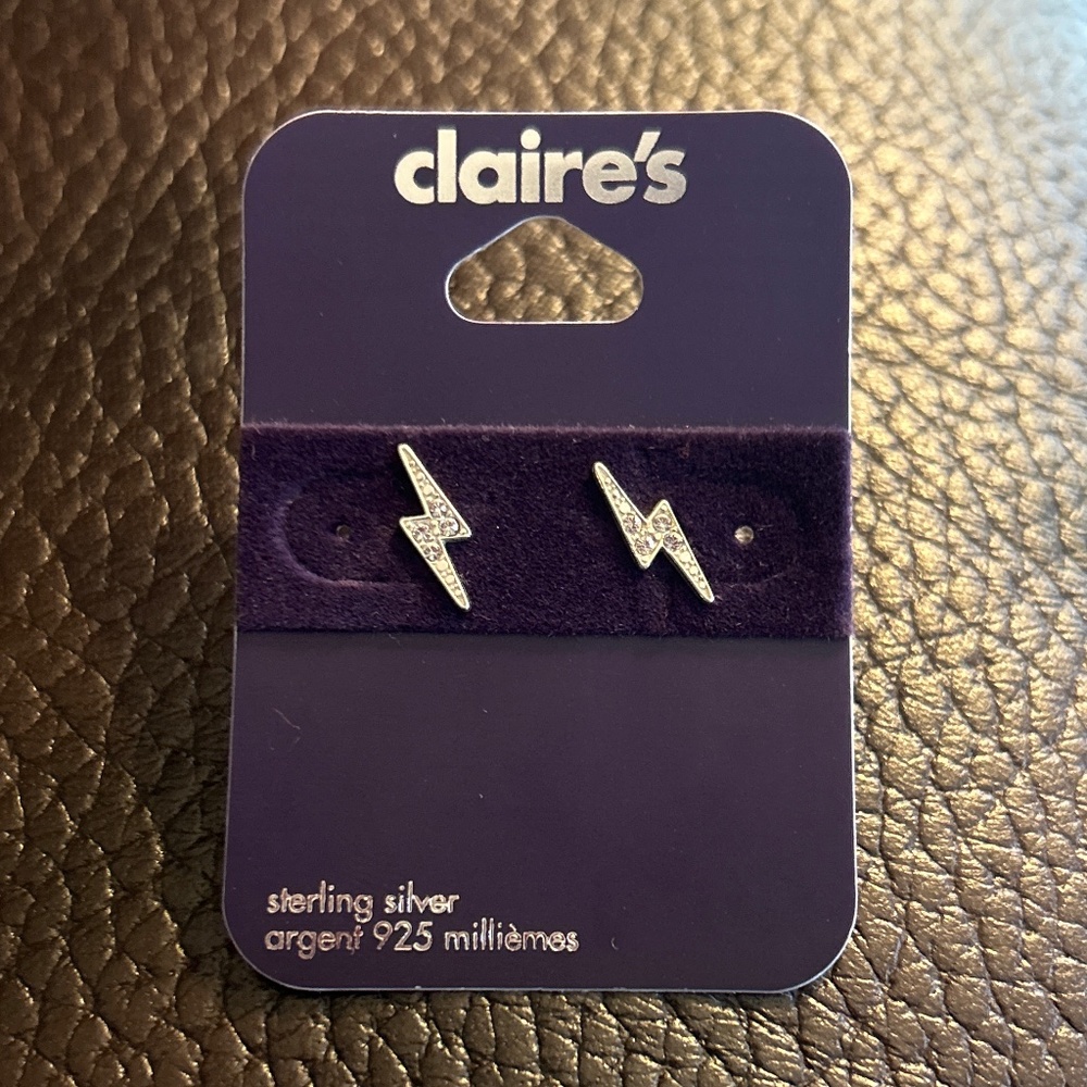 Claire’s Earrings Sterling Silver Lightning Bolts